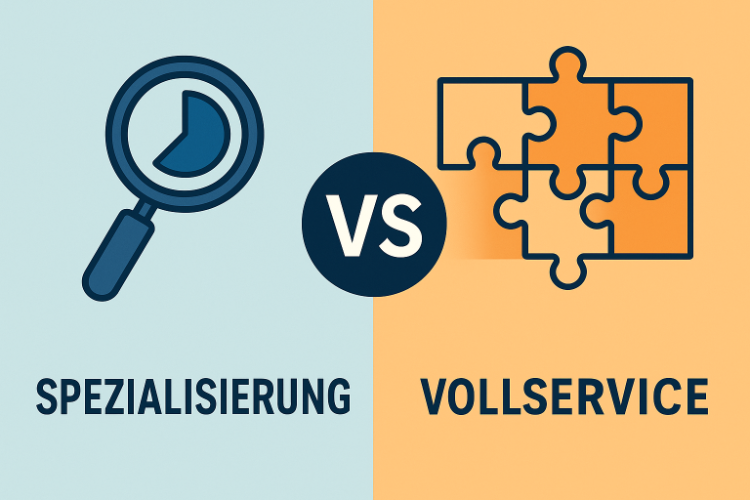 Illustration: Spezialisierung vs. Vollservice: Welche Strategie führt zum Erfolg?